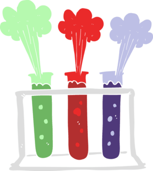 piatto colore illustrazione di cremagliera di test tubi che esplode png