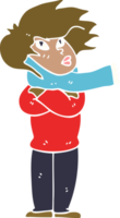 cartoon doodle girl with scarf png