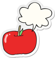 cartoon apple with speech bubble sticker png