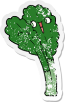 distressed sticker of a cartoon salad leaves png