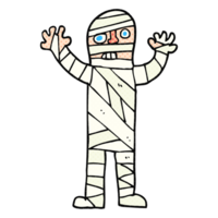 hand drawn cartoon bandaged mummy png