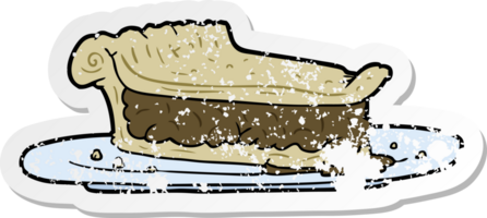 pegatina angustiada de un pastel de carne de dibujos animados png