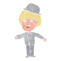 cartoon man in bowler hat png