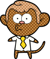 macaco de escritório de desenho animado png