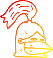 chaud pente ligne dessin de une dessin animé d'or casque png