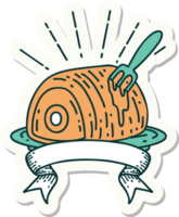 sticker of a tattoo style roast beef png