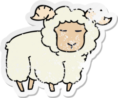 distressed sticker of a quirky hand drawn cartoon ram png