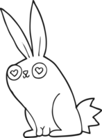 coelho de desenho animado apaixonado png