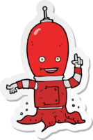 sticker of a cartoon alien spaceman png