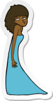 sticker of a cartoon woman pulling photo face png