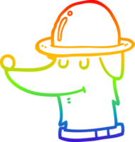 arco Iris gradiente linha desenhando do uma desenho animado cachorro vestindo chapéu png