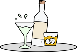 cartoon drinks on tray png