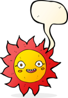 tecknad serie Lycklig Sol med Tal bubbla png