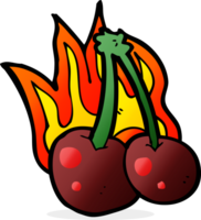 Cartoon flammende Kirschen png