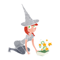 cartoon witch and spell book png