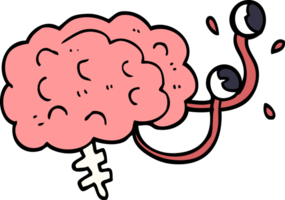 cartoon doodle of a monster brain png