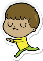 pegatina de un niño gruñón de dibujos animados png