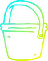 cold gradient line drawing of a cartoon bucket png