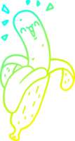 cold gradient line drawing of a cartoon banana png