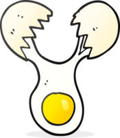 hand drawn cartoon cracked egg png