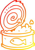 warm gradient line drawing of a cartoon canned food png