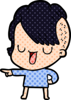 cute cartoon girl with hipster haircut png