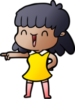 cartoon happy girl png