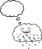 Cartoon-Regenwolke mit Gedankenblase png
