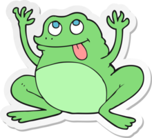 sticker of a funny cartoon frog png