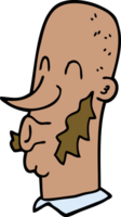 caricatura, garabato, hombre, con, muttonchop, vello facial png