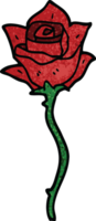 Cartoon-Doodle rote Rose png