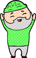 homme barbu heureux de dessin animé png