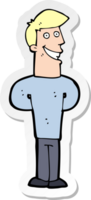 sticker of a cartoon grinning man png