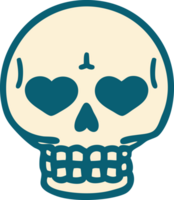 iconico tatuaggio stile Immagine di un' cranio png