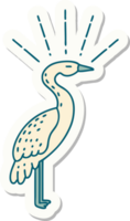 sticker of a tattoo style standing stork png