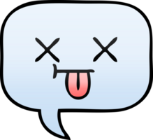 gradient shaded cartoon of a speech bubble png