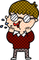 Cartoon-Junge mit Brille png