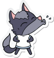 sticker van een cartoon van een huilende wolf png