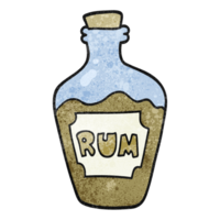 hand textured cartoon rum bottle png