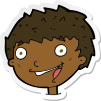 sticker van een cartoon lachende jongen png