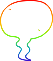 rainbow gradient line drawing of a cartoon speech bubble png