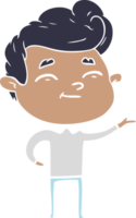 happy flat color style cartoon man png