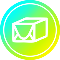 wrapped parcel circular icon with cool gradient finish png