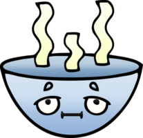 gradient shaded cartoon of a bowl of hot soup png