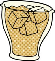 cartoon glass of cola with ice png