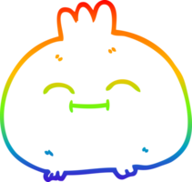 rainbow gradient line drawing of a cartoon happy root vegetable png