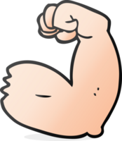 mano dibujado dibujos animados fuerte brazo flexionando bíceps png