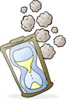 hand drawn cartoon old hourglass png