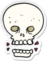 sticker of a cartoon scary skull png