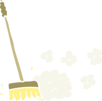 flat color illustration of sweeping brush png